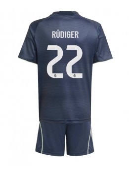 Otroški Nogometna dresi replika Real Madrid Antonio Rudiger #22 Gostujoči 2025-26 Kratek rokav (+ hlače)